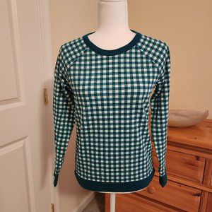 Draper James Kelly Green Gingham Sweatshirt